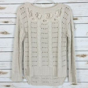 Isabella Bird Women's Crochet Sweater Lace Detail